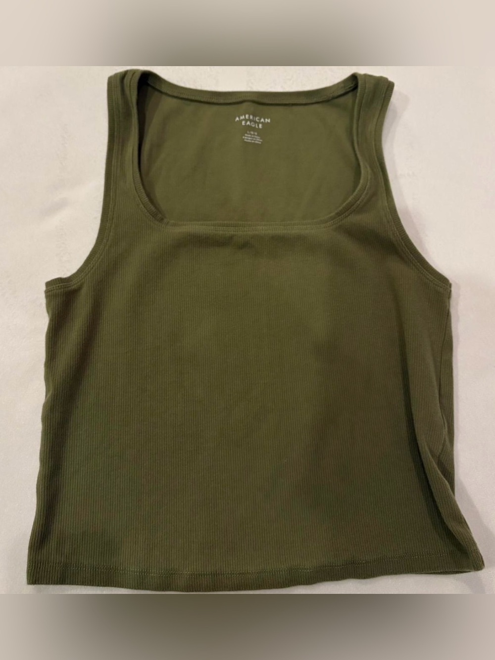 American Eagle Outfitters Olive Green Ribbed Tank Size Large